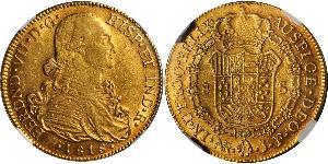 8 Escudo Viceroyalty of New Granada (1717 - 1819) Gold Ferdinand VII of Spain (1784-1833)