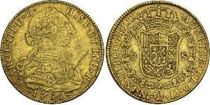 8 Escudo Viceroyalty of New Granada (1717 - 1819) Gold Charles III of Spain (1716 -1788)