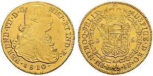 8 Escudo Viceroyalty of New Granada (1717 - 1819) Gold Ferdinand VII of Spain (1784-1833)