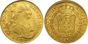 8 Escudo Viceroyalty of New Granada (1717 - 1819) Gold Ferdinand VII of Spain (1784-1833)