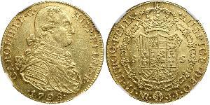 8 Escudo Viceroyalty of New Granada (1717 - 1819) Gold Charles IV of Spain (1748-1819)