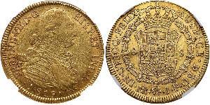 8 Escudo Vizekönigreich Neugranada (1717 - 1819) Gold Ferdinand VII. von Spanien (1784-1833)