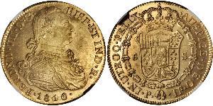 8 Escudo Vizekönigreich Neugranada (1717 - 1819) Gold Ferdinand VII. von Spanien (1784-1833)