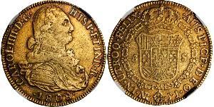 8 Escudo Vizekönigreich Neugranada (1717 - 1819) Gold Karl IV (1748-1819)