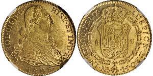 8 Escudo Vizekönigreich Neugranada (1717 - 1819) Gold Karl IV (1748-1819)