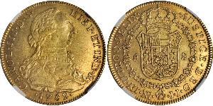 8 Escudo Vizekönigreich Neugranada (1717 - 1819) Gold Karl III. von Spanien (1716 -1788)