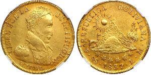 8 Escudo Bolivie (1825 - ) Or Simon Bolivar (1783 - 1830)