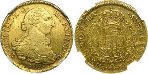 8 Escudo Chili Or Charles IV d