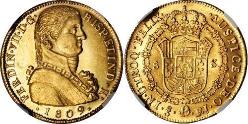 8 Escudo Chili Or Ferdinand VII d