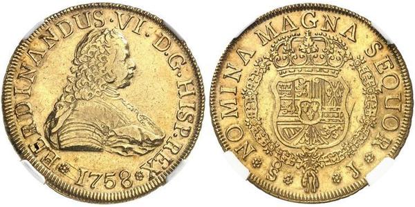 8 Escudo Chili Or Ferdinand VI d