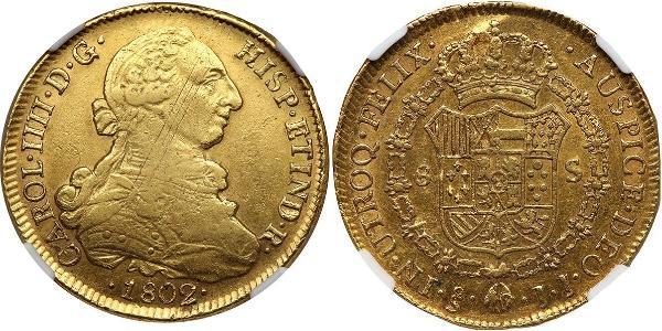 8 Escudo Chili Or Charles IV d