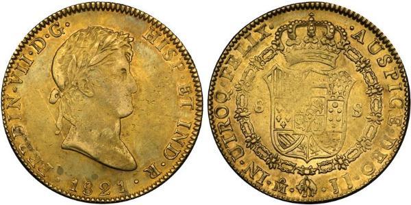 8 Escudo First Mexican Empire (1821 - 1823) Or Ferdinand VII d