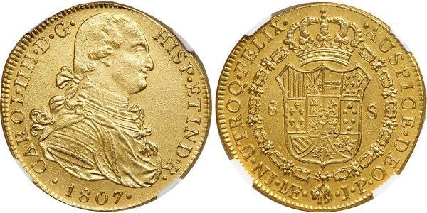 8 Escudo Pérou Or Charles IV d
