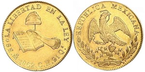 8 Escudo Second Federal Republic of Mexico (1846 - 1863) Or 