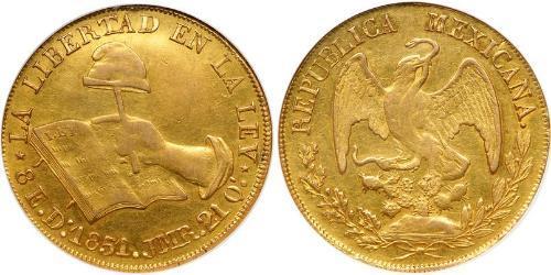 8 Escudo Second Federal Republic of Mexico (1846 - 1863) Or 