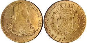 8 Escudo Bolivia Oro Carlo IV di Spagna (1748-1819)