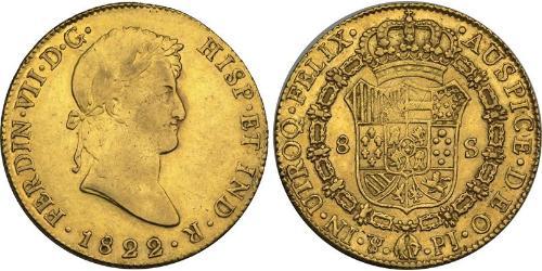 8 Escudo Bolivia / Virreinato del Río de la Plata (1776 - 1814) Oro Fernando VII de España (1784-1833)