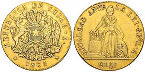 8 Escudo Chile Oro 