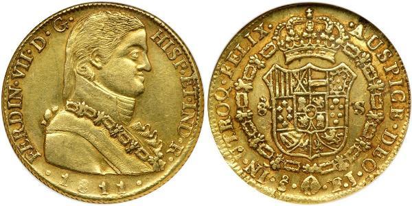 8 Escudo Chile Oro Fernando VII de España (1784-1833)