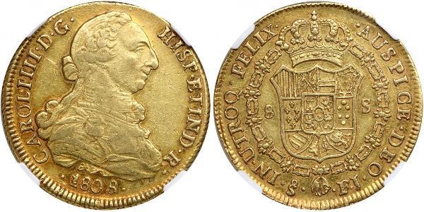 8 Escudo Chile Oro Carlos IV de España (1748-1819)