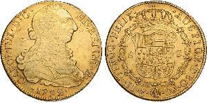 8 Escudo Cile Oro Carlo IV di Spagna (1748-1819)