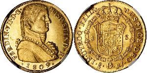 8 Escudo Cile Oro Ferdinando VII di Spagna (1784-1833)