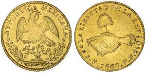 8 Escudo Estados Unidos Mexicanos (1846 - 1863) Oro 