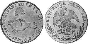 8 Escudo Estados Unidos Mexicanos (1846 - 1863) Oro 