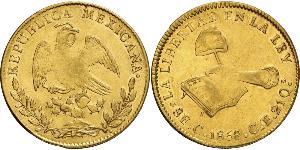 8 Escudo Estados Unidos Mexicanos (1846 - 1863) Oro 