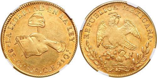 8 Escudo Estados Unidos Mexicanos (1846 - 1863) Oro 