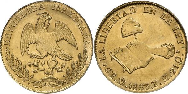 8 Escudo Estados Unidos Mexicanos (1846 - 1863) Oro 