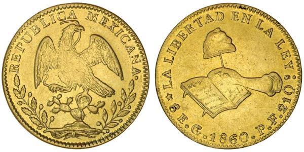 8 Escudo Estados Unidos Mexicanos (1846 - 1863) Oro 