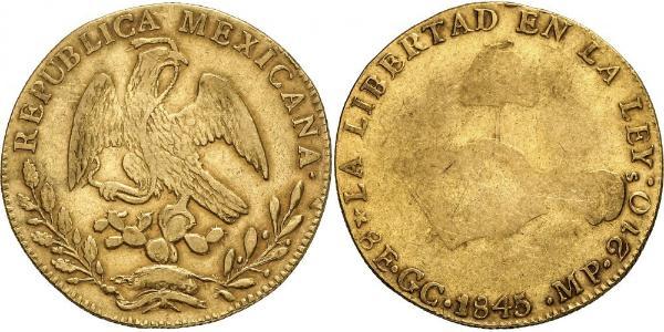 8 Escudo Estados Unidos Mexicanos (1846 - 1863) Oro 