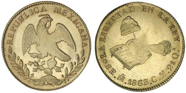 8 Escudo Estados Unidos Mexicanos (1846 - 1863) Oro 