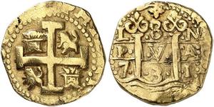 8 Escudo Perù Oro Filippo V di Spagna (1683-1746)