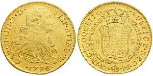 8 Escudo Perù Oro Carlo IV di Spagna (1748-1819)