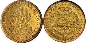 8 Escudo Perù Oro Ferdinando VI di Spagna (1713-1759)