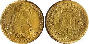 8 Escudo Perù Oro Carlo IV di Spagna (1748-1819)