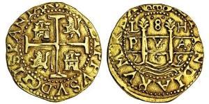 8 Escudo Perù Oro Filippo V di Spagna (1683-1746)