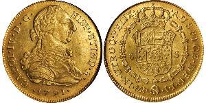 8 Escudo Perù Oro Carlo IV di Spagna (1748-1819)