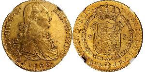 8 Escudo Perù Oro Carlo IV di Spagna (1748-1819)