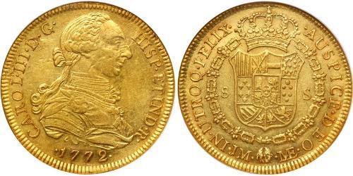 8 Escudo Perù Oro Carlo III di Spagna (1716 -1788)