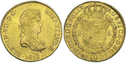 8 Escudo Perù Oro Ferdinando VII di Spagna (1784-1833)