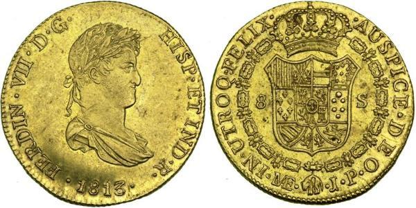 8 Escudo Perù Oro Ferdinando VII di Spagna (1784-1833)