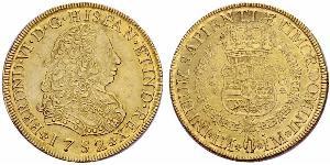 8 Escudo Perú Oro Fernando VI de España (1713-1759)