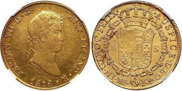 8 Escudo Perú Oro Fernando VII de España (1784-1833)