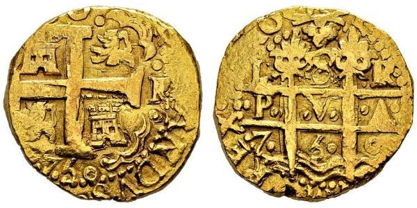 8 Escudo Perú Oro Felipe V de España (1683-1746)