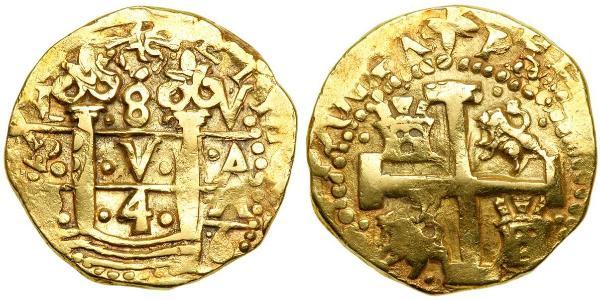 8 Escudo Perú Oro Felipe V de España (1683-1746)