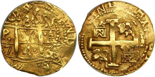 8 Escudo Perú Oro Felipe V de España (1683-1746)