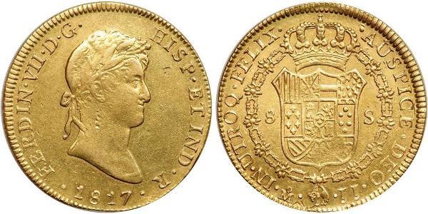 8 Escudo Primo Impero Messicano (1821 - 1823) Oro Ferdinando VII di Spagna (1784-1833)